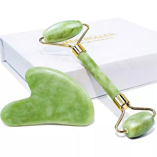 Rouleau de Jade & Gua Sha en Quartz – Le Rituel Éclat