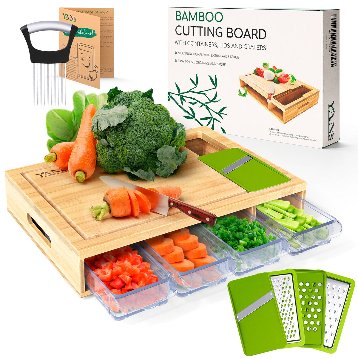 Planche à Découper Multifonction avec Bacs – Cuisinez sans Désordre