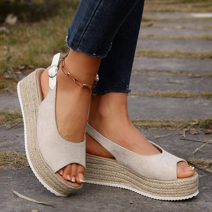 Sandales Compensées Microfibre