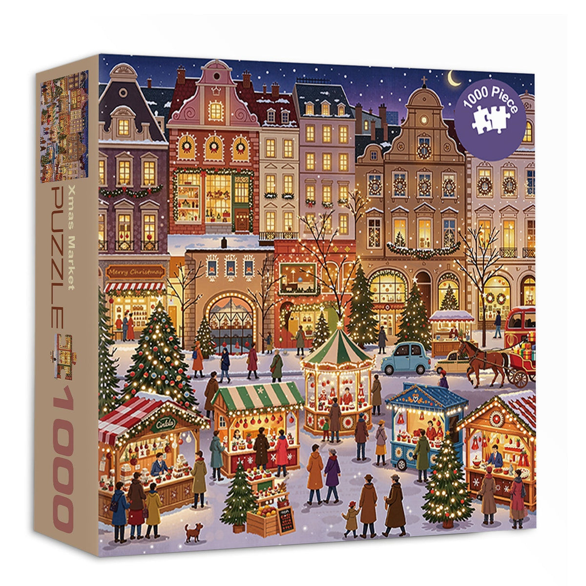 Puzzle 1000 Pièces – Marché de Noël – Le Cadeau des Soirées d'Hiver