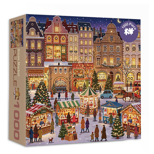 Puzzle 1000 Pièces – Marché de Noël – Le Cadeau des Soirées d'Hiver