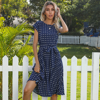 Robe Midi Pois Col Rond