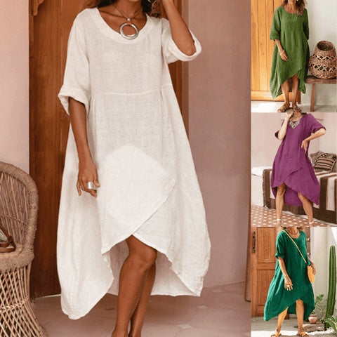 Robe Longue Coton-Lin Bohème
