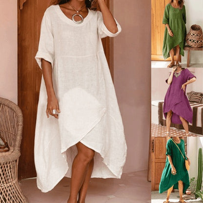 Robe Longue Coton-Lin Bohème
