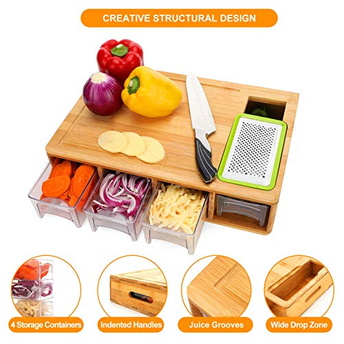 Planche à Découper Multifonction avec Bacs – Cuisinez sans Désordre