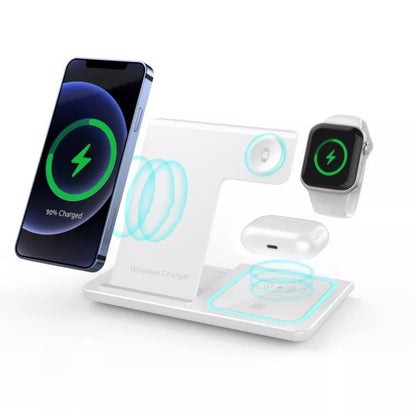 Station de Charge 3-en-1 – Téléphone, Montre & Écouteurs