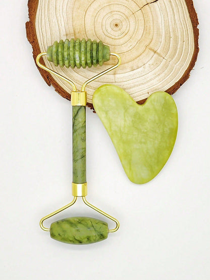 Rouleau de Jade & Gua Sha en Quartz – Le Rituel Éclat