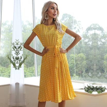 Robe Midi Pois Col Rond