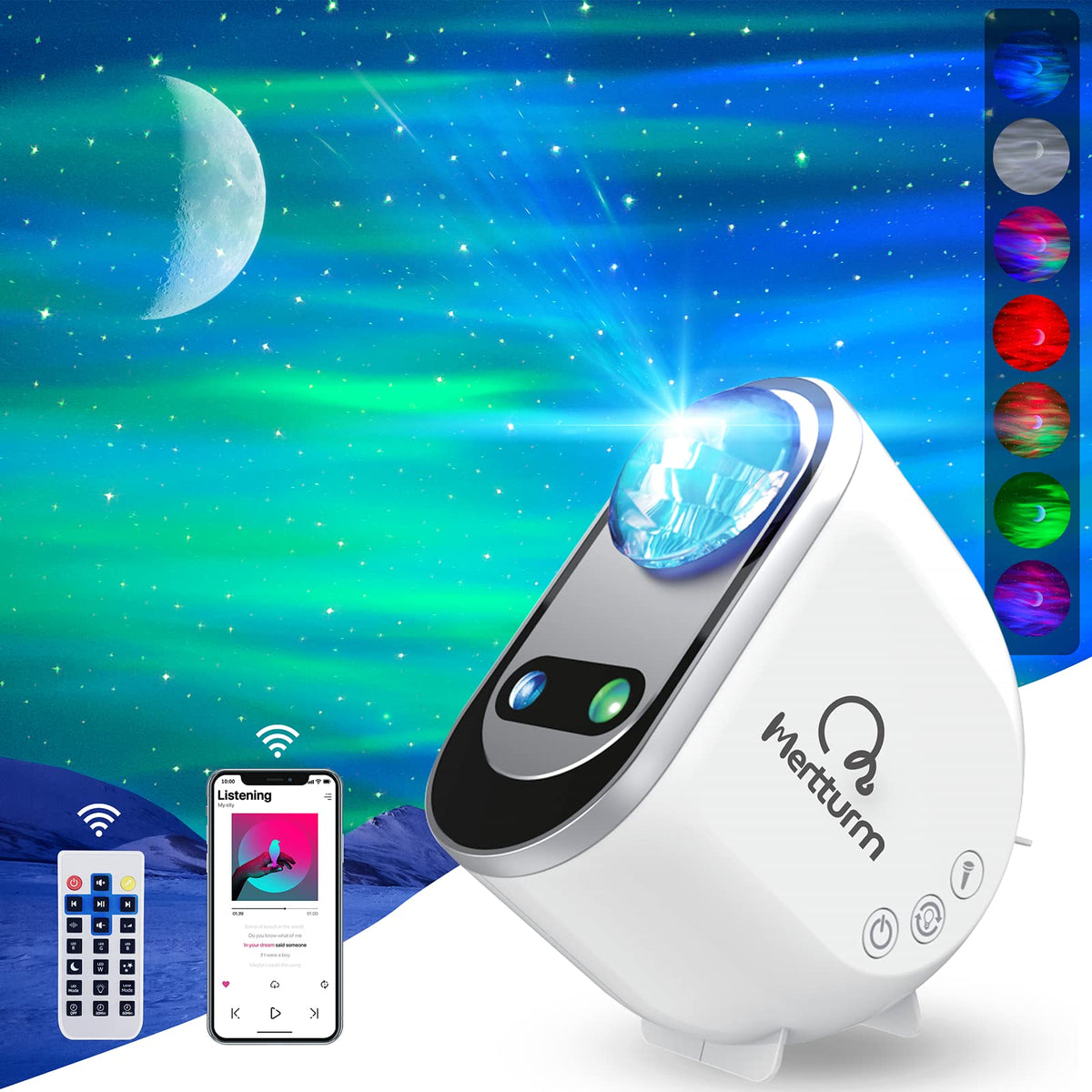 Projecteur d'Aurore Boréale avec Enceinte Bluetooth – Votre Ciel Privé