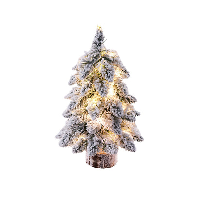 Mini Sapin Enneigé avec LED – Noël en Format de Poche