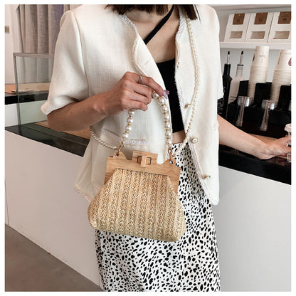 Sac Cabas Paille & Chaîne Doré