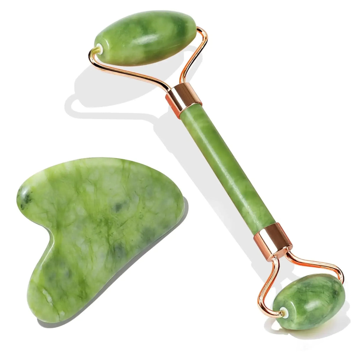 Rouleau de Jade & Gua Sha en Quartz – Le Rituel Éclat