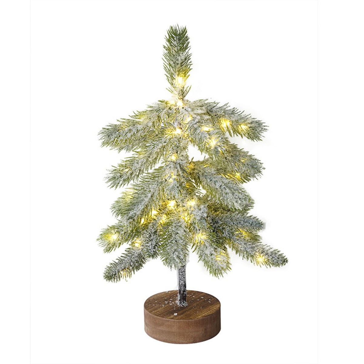 Mini Sapin Enneigé avec LED – Noël en Format de Poche