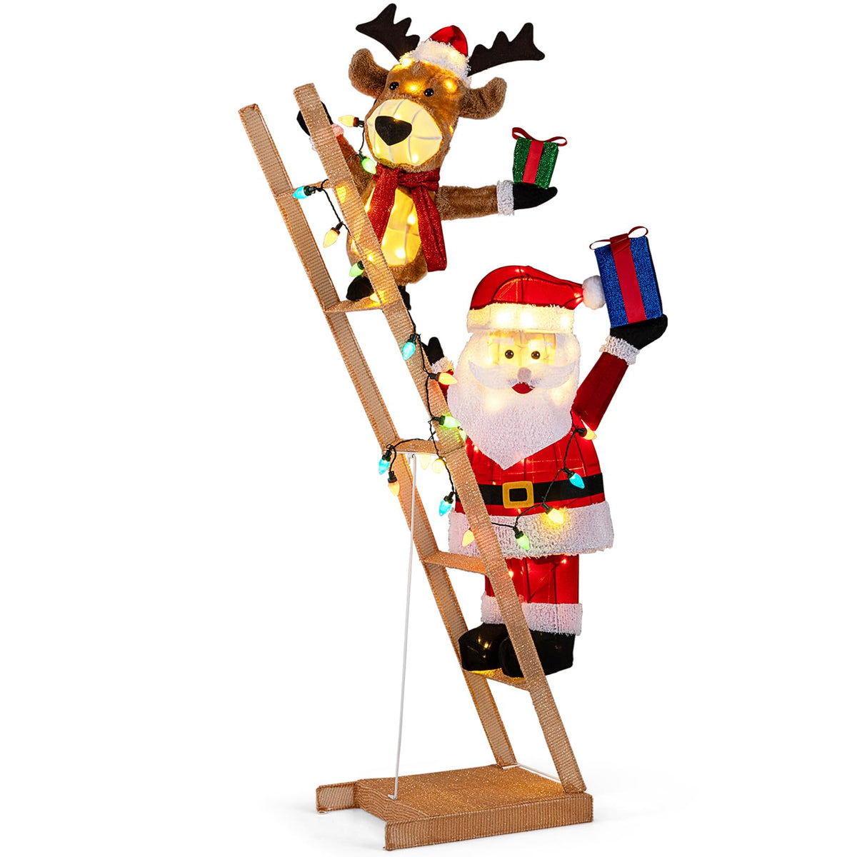Père Noël Escaladeur Lumineux – Il Grimpe à Votre Façade !