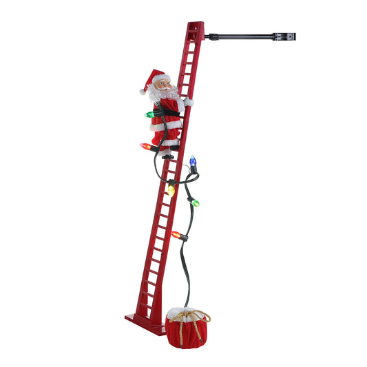 Père Noël Escaladeur Lumineux – Il Grimpe à Votre Façade !